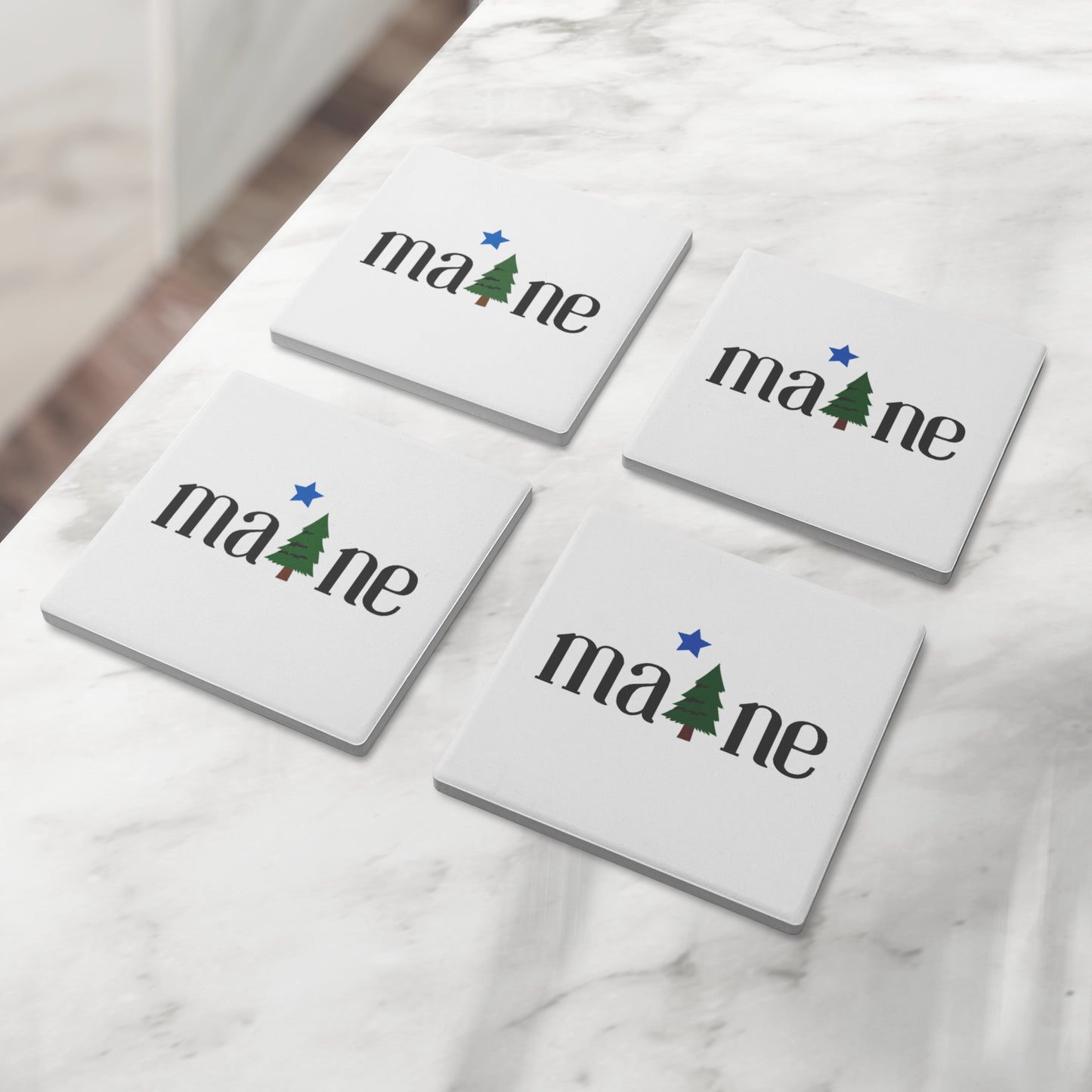 1901 Maine Flag Coaster (set of 4)