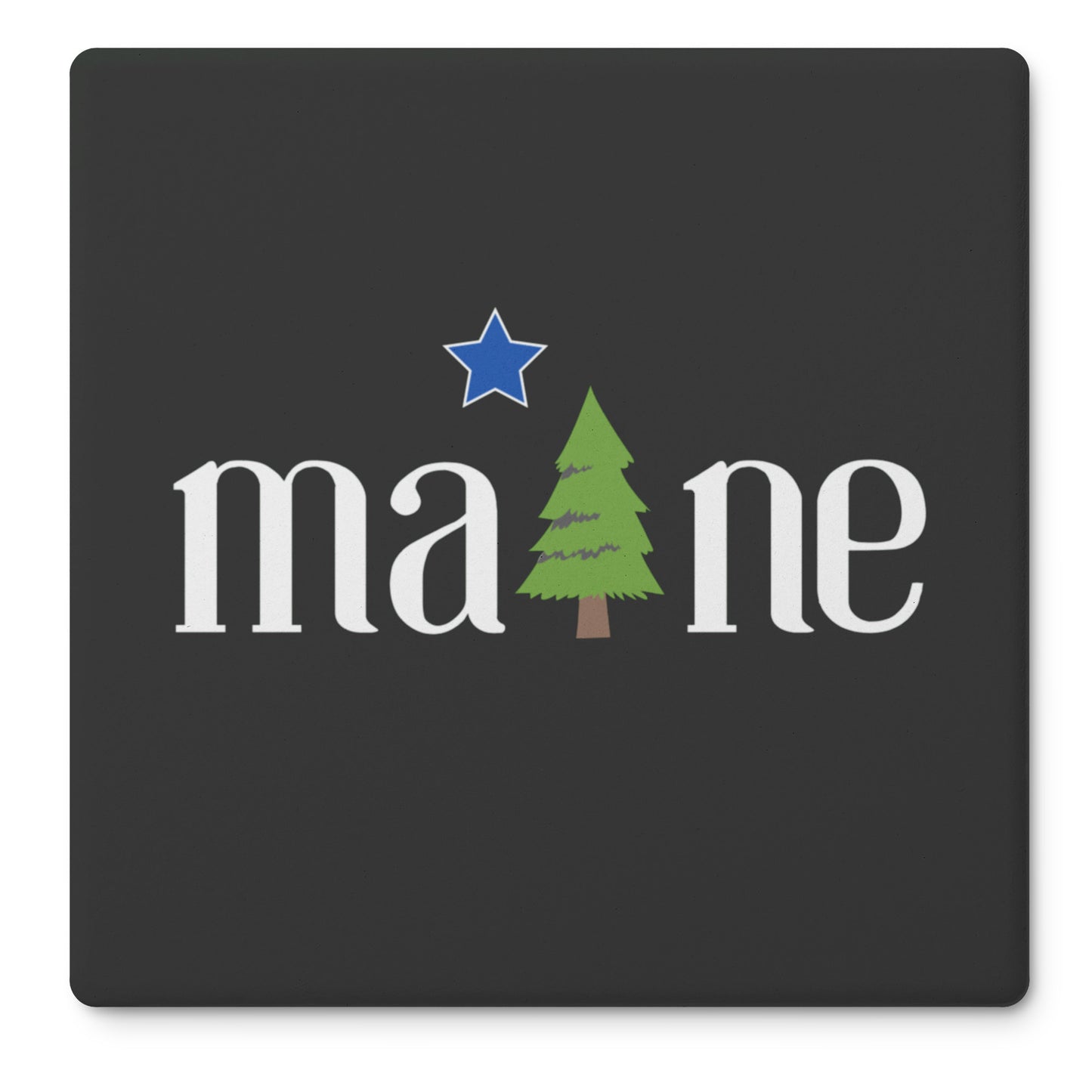 1901 Maine Flag Coasters (Black - set of 4)