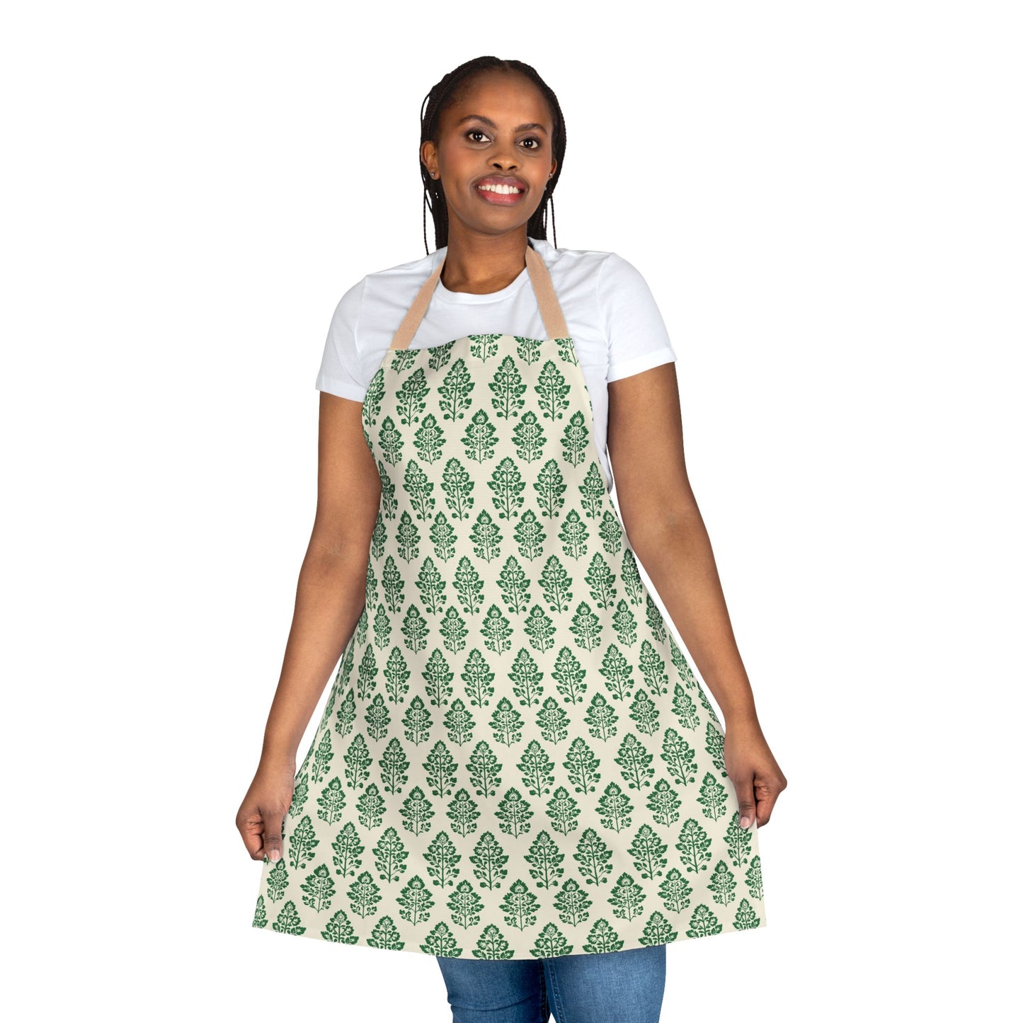 Durable Canvas Apron in Green & Cream (3 Options)