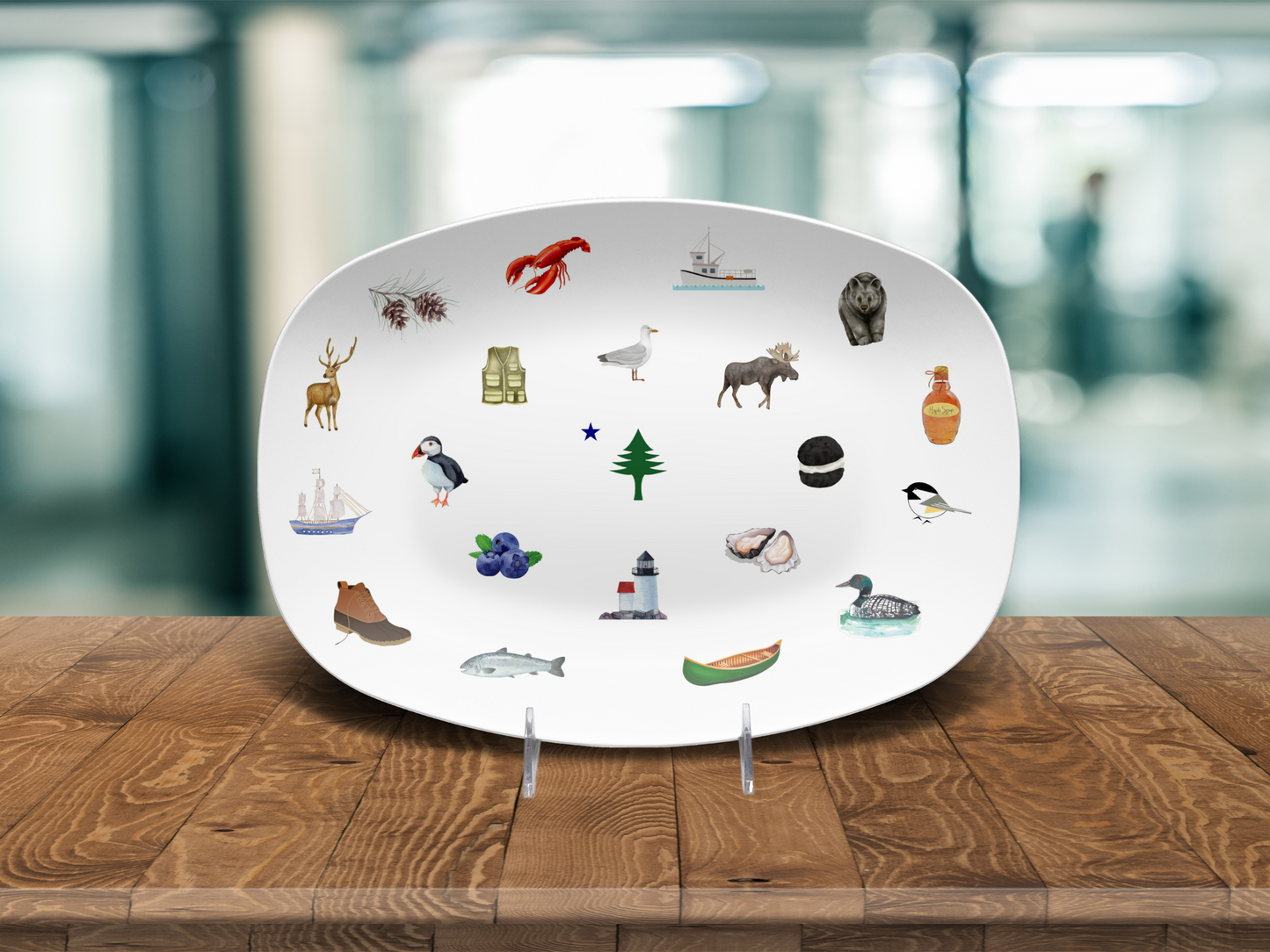 All Things Maine 10X14 Platter With Optional Stand - (Down East Magazine Gift Guide Dec 2023)