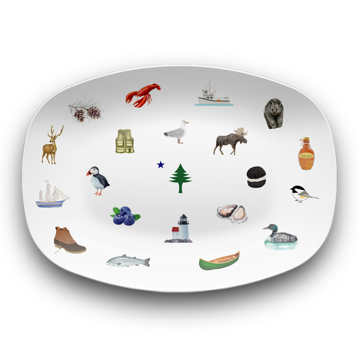 All Things Maine 10X14 Platter With Optional Stand - (Down East Magazine Gift Guide Dec 2023)