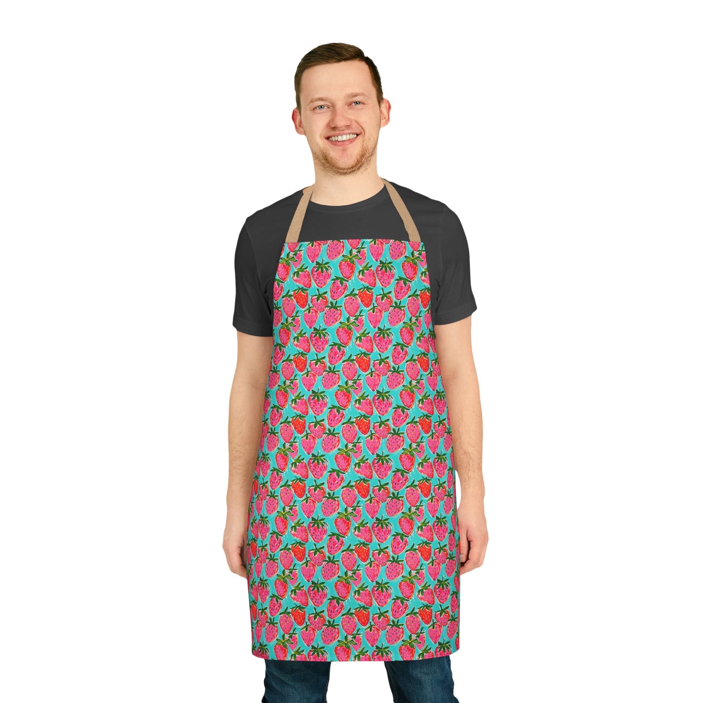 Strawberry Print Durable Canvas Apron