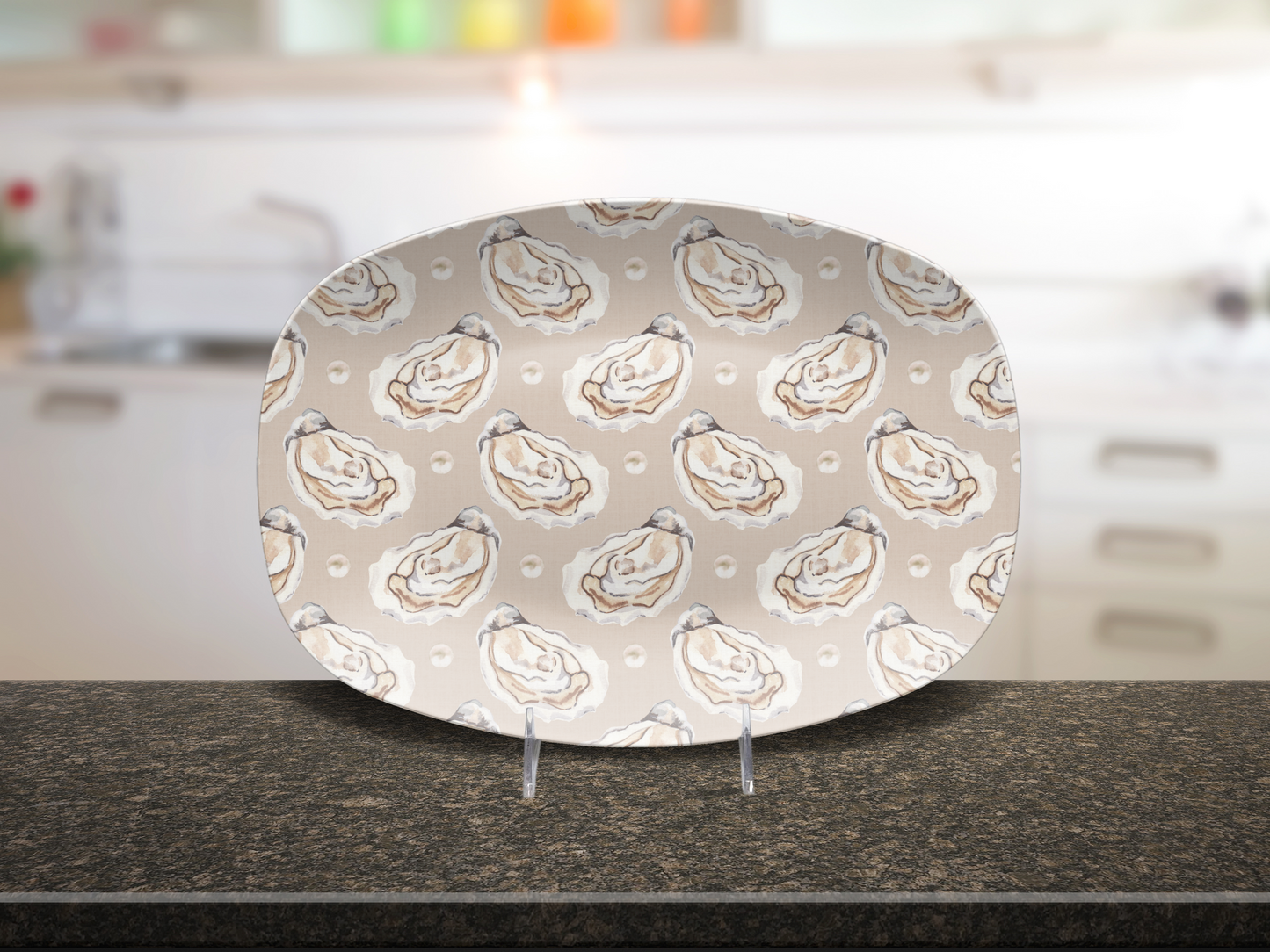 Oyster Pattern Platter - Tan