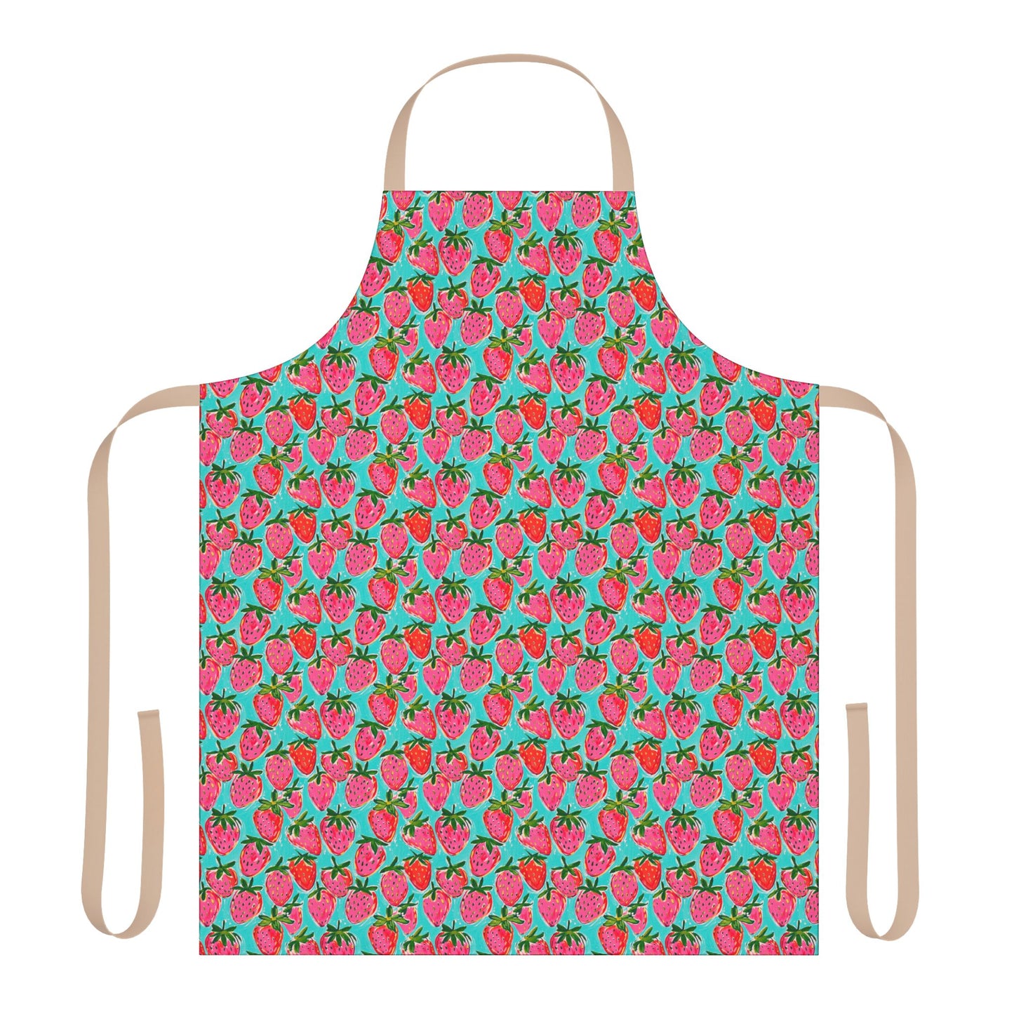 Strawberry Print Durable Canvas Apron