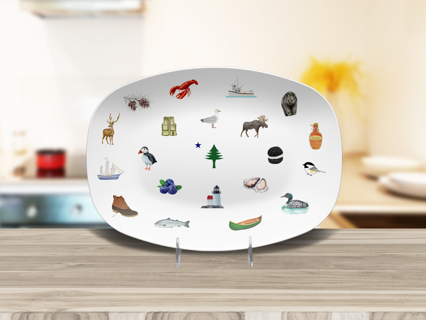 All Things Maine 10X14 Platter With Optional Stand - (Down East Magazine Gift Guide Dec 2023)