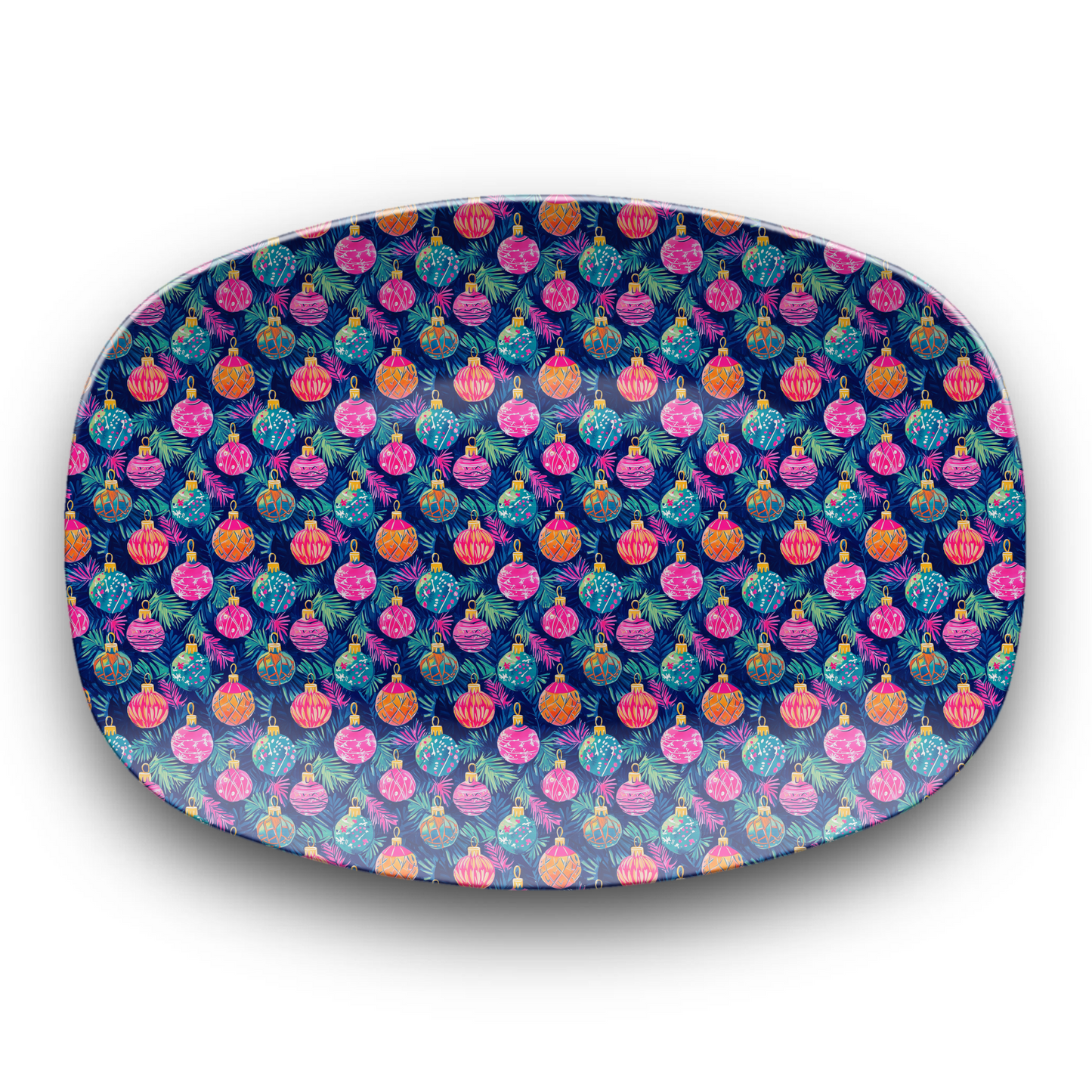 Christmas Holiday Ornament Platter w/ Stand