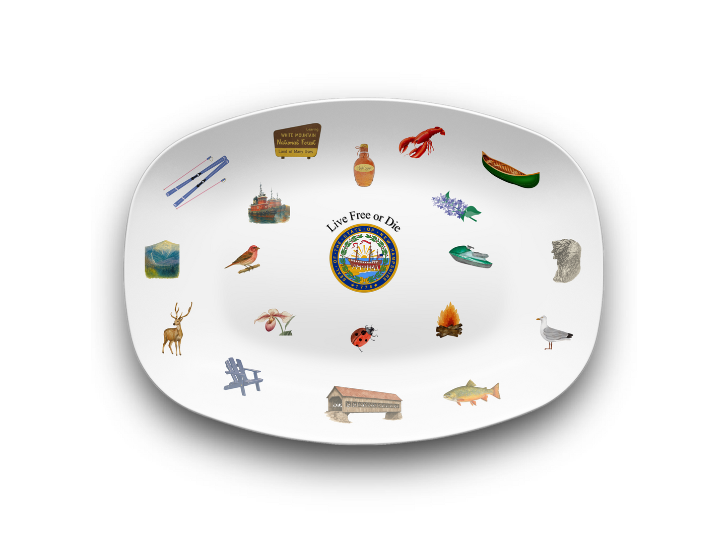 New Hampshire NH Icon Keepsake 10 X 14 Platter