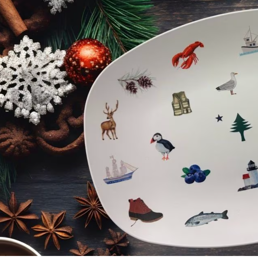 All Things Maine 10X14 Platter With Optional Stand - (Down East Magazine Gift Guide Dec 2023)