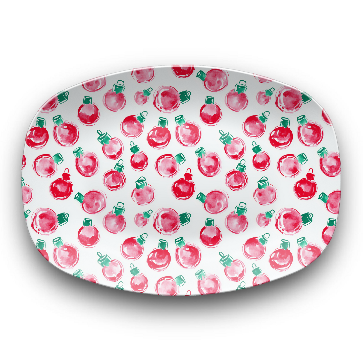 Christmas Holiday Ornament Platter w/ Stand