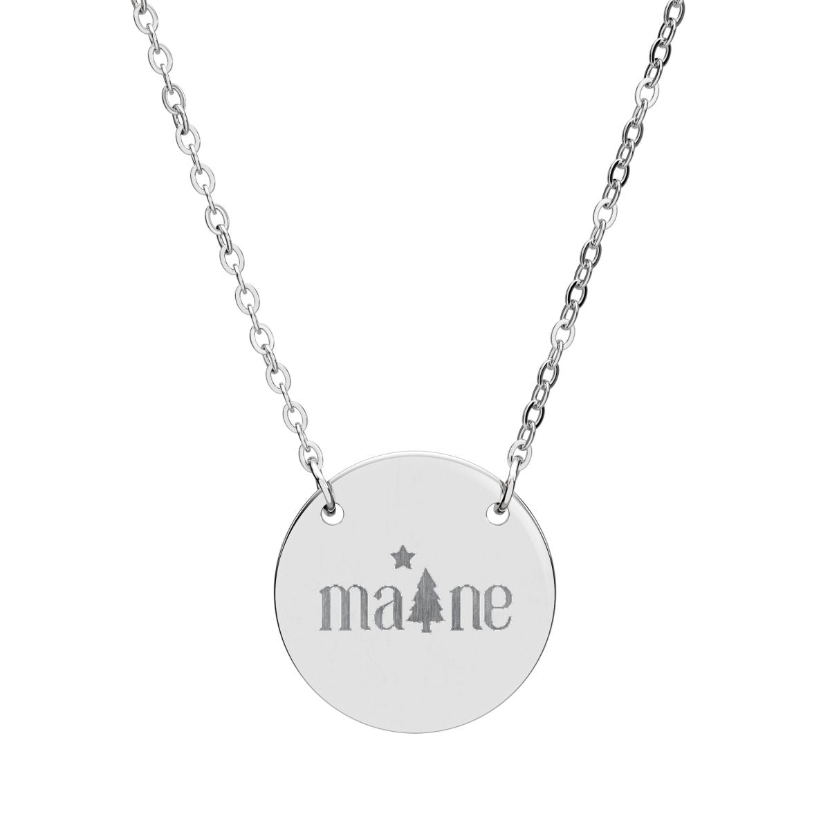 Maine Pendant Necklace with Pine Tree & North Star