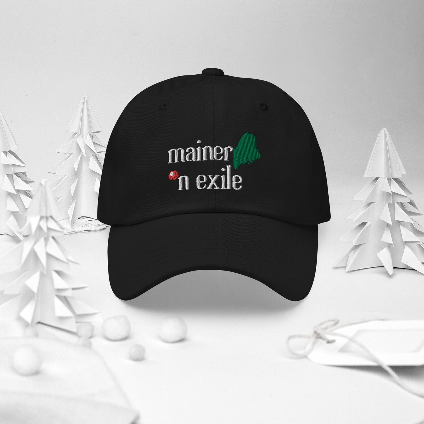 Mainer In Exile Dad Hat (non-distressed) - Featured in Down East Magazine Gift Guide (Dec 2023)