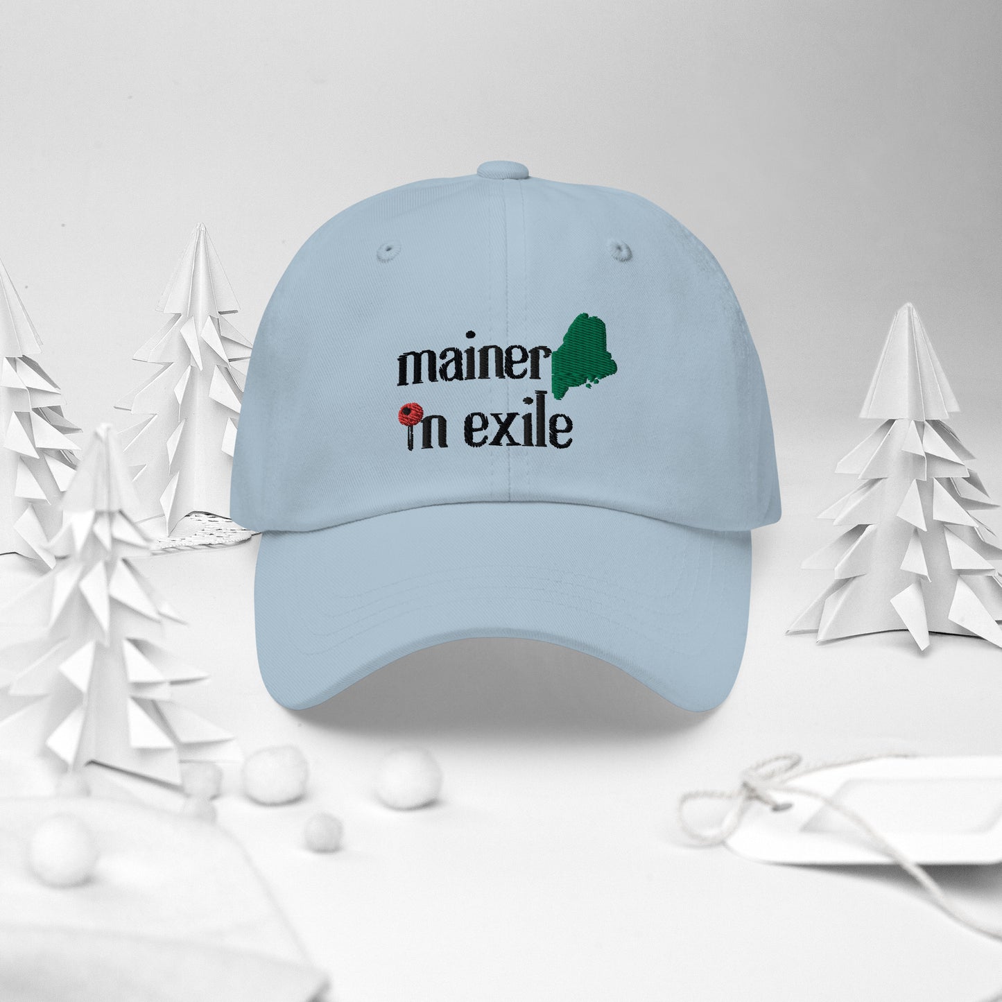 Mainer In Exile Dad Hat (non-distressed) - Featured in Down East Magazine Gift Guide (Dec 2023)