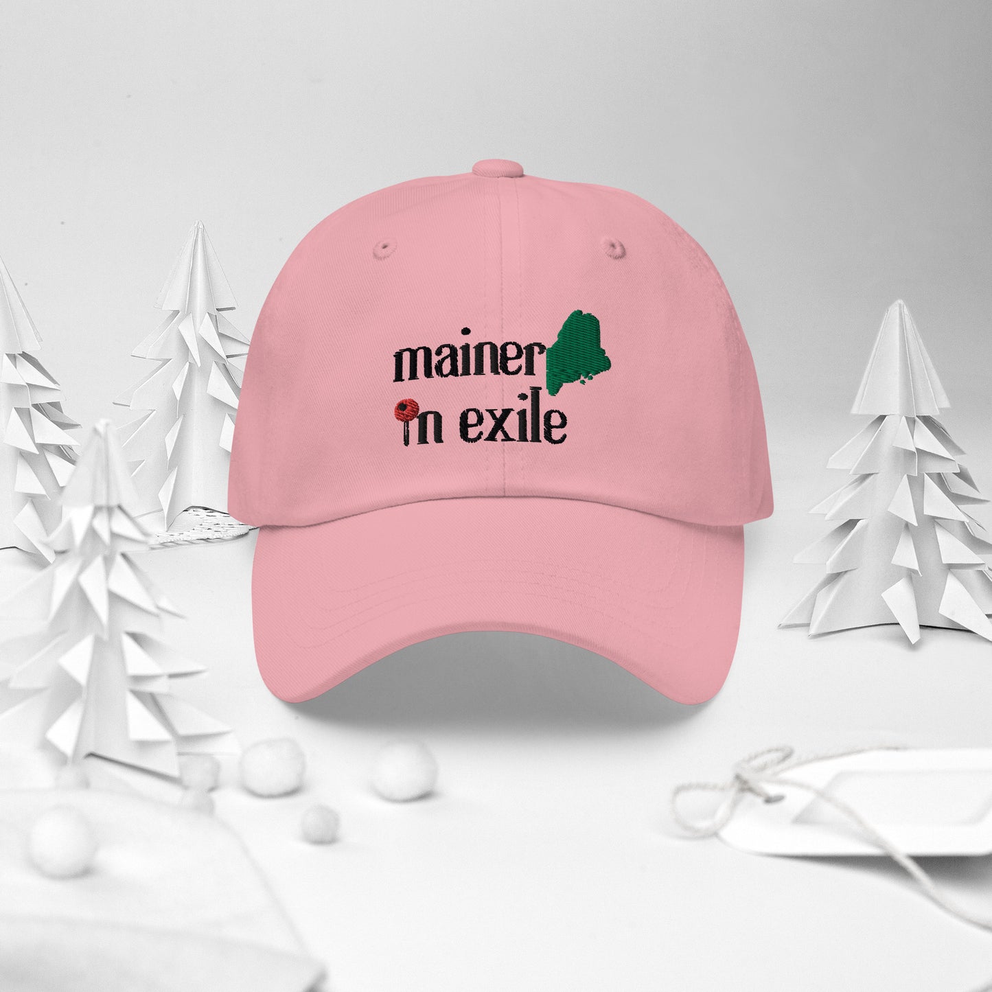 Mainer In Exile Dad Hat (non-distressed) - Featured in Down East Magazine Gift Guide (Dec 2023)