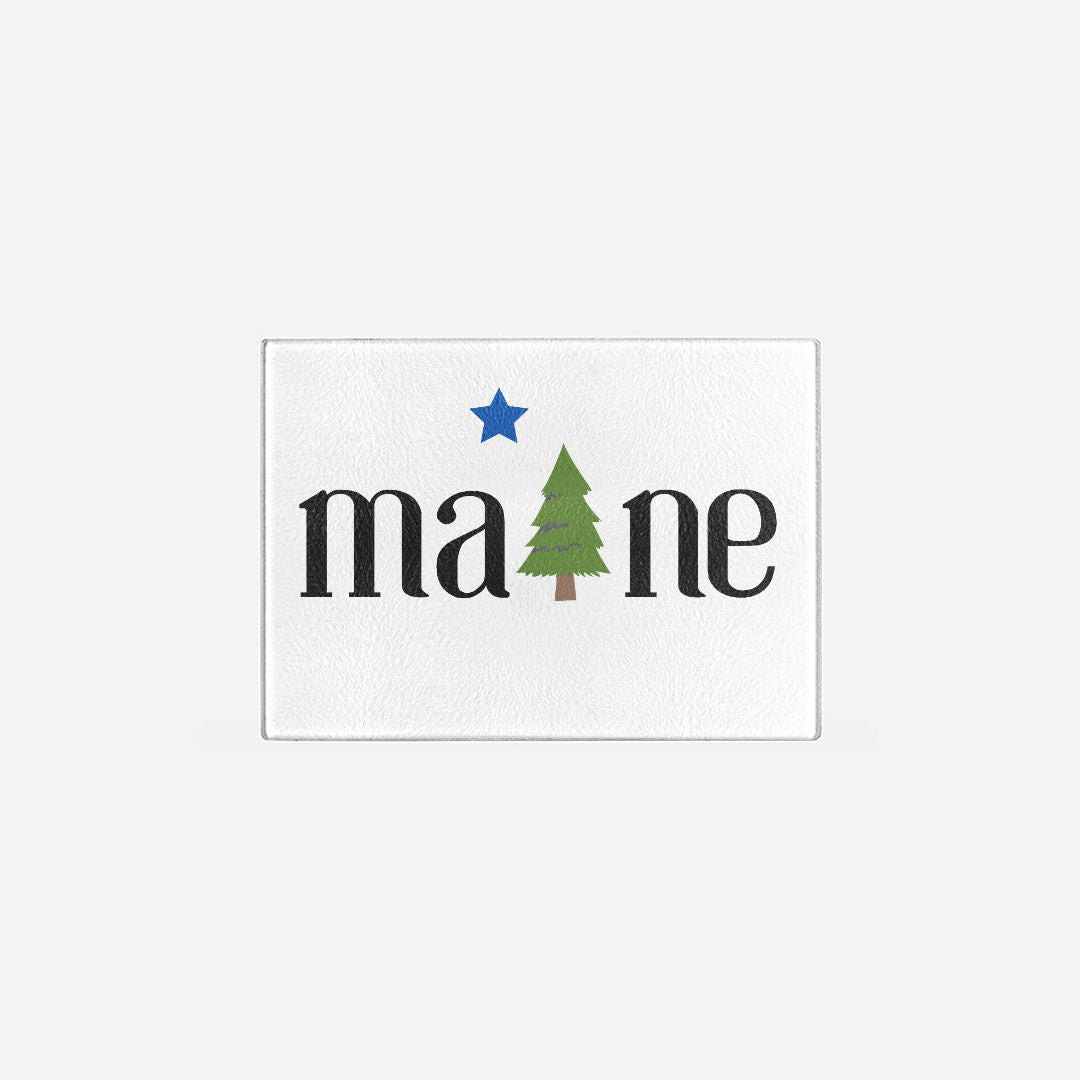 1901 Maine Flag Glass Cutting Board - Small (11.5" x 8")
