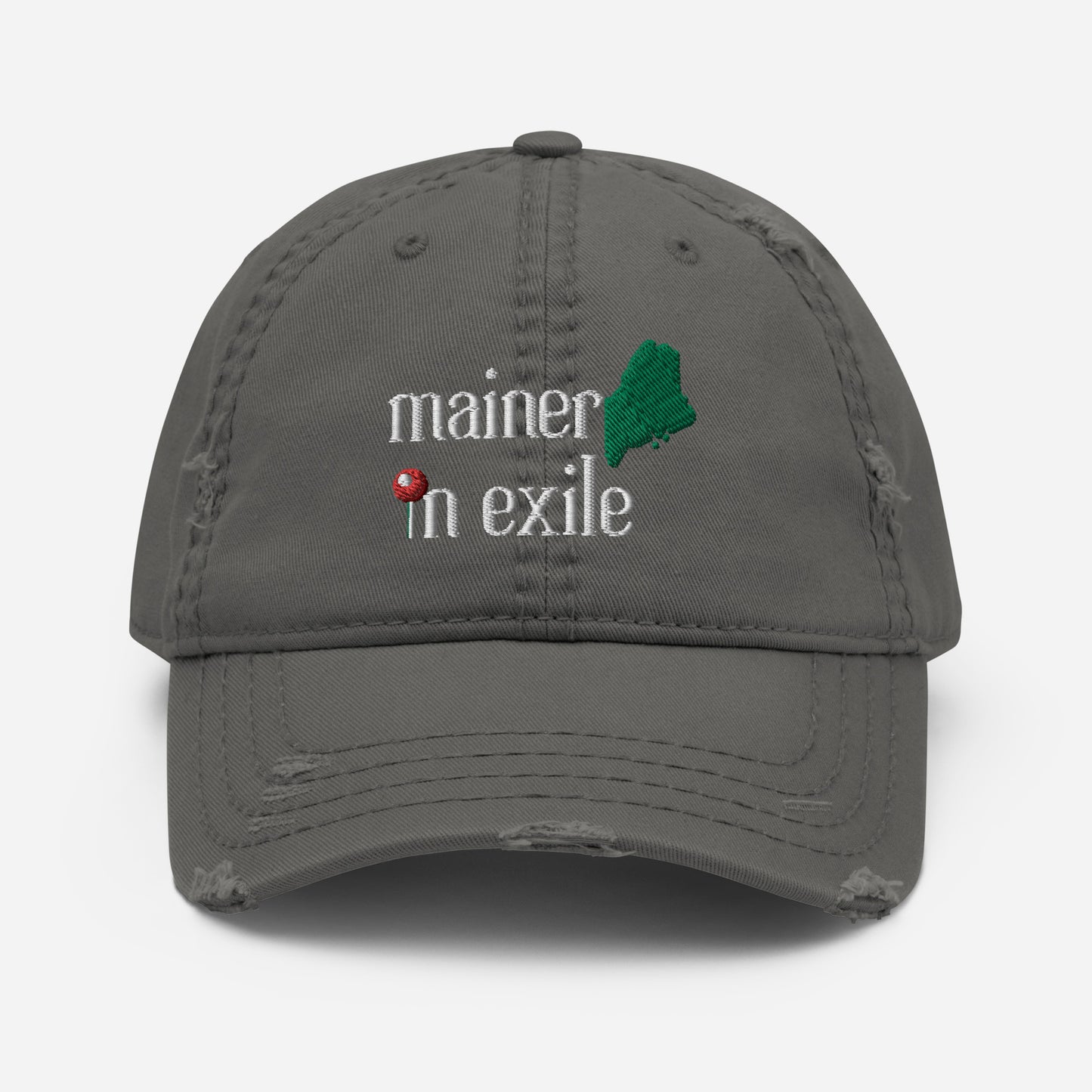 Mainer In Exile Dad Hat (distressed) - Featured in Down East Magazine Gift Guide