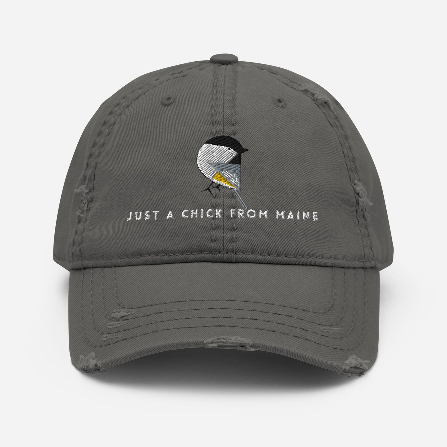 Just a Chick From Maine Dad Hat (distressed)
