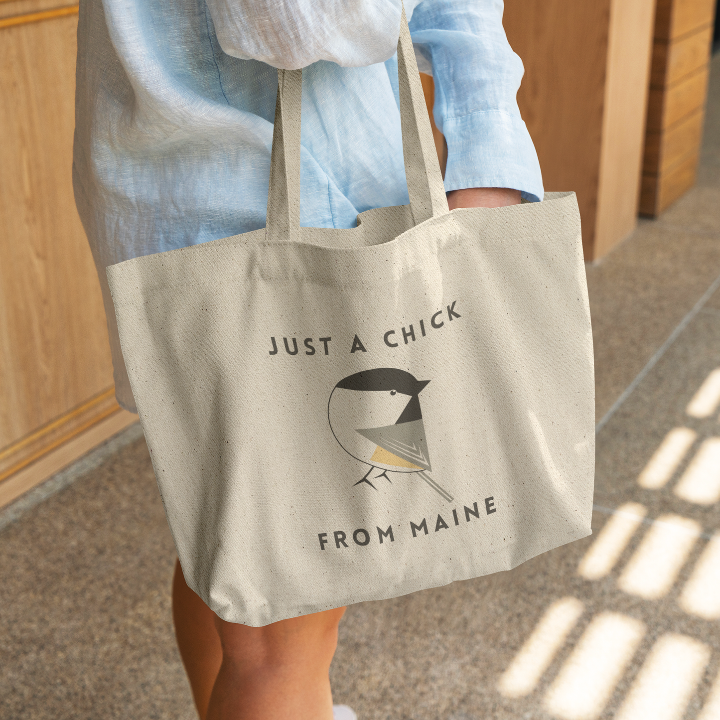 "Just A Chick From Maine" 100% Recycled Cotton Tote Bag