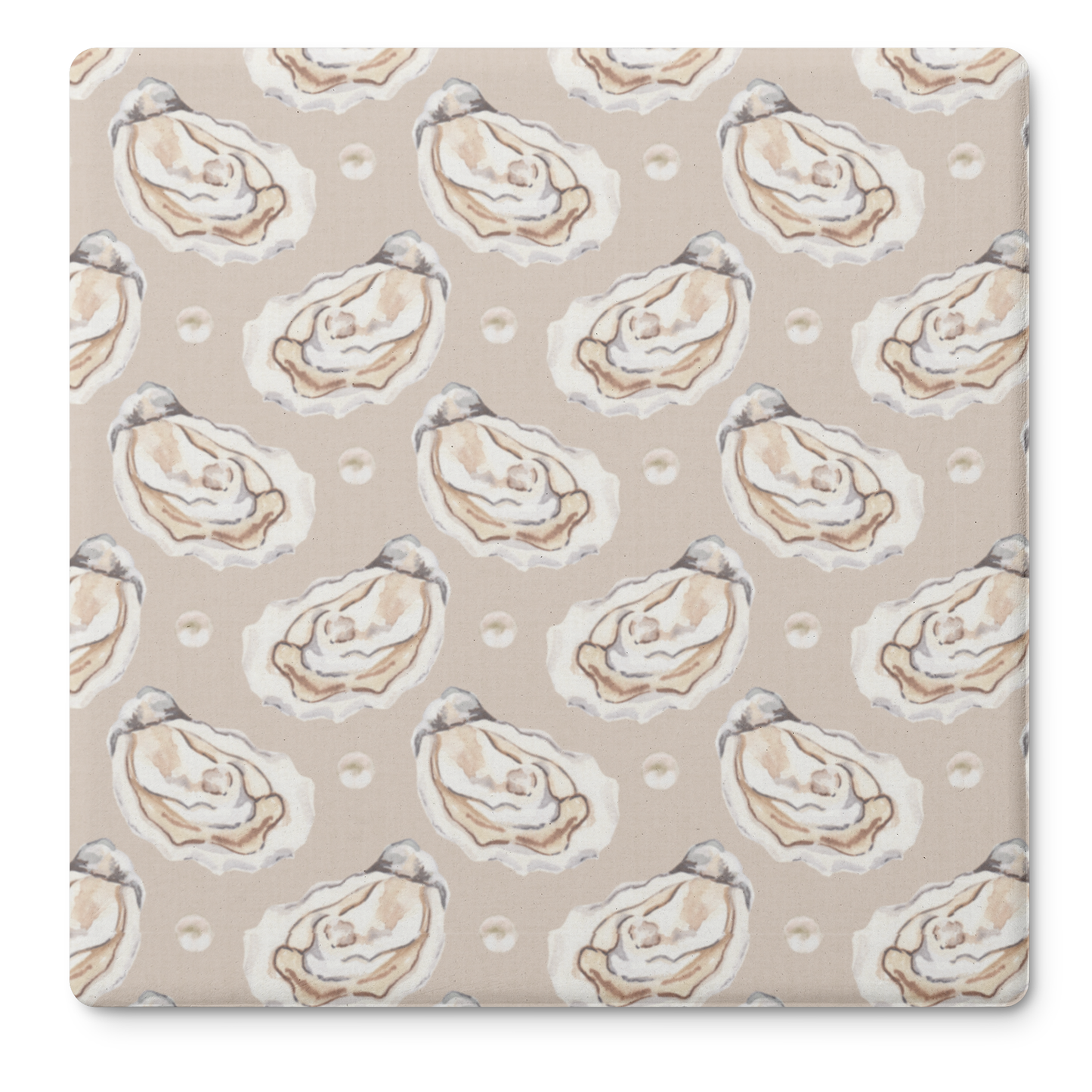 Coastal Oyster Coasters – Blue or Tan Soapstone Drink Coasters with Cork Backing, New England Coastal Decor (4" set of 4)
