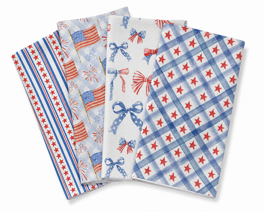 Patriotic Tea Towel Set (Individual or Set of 4) -  250th USA