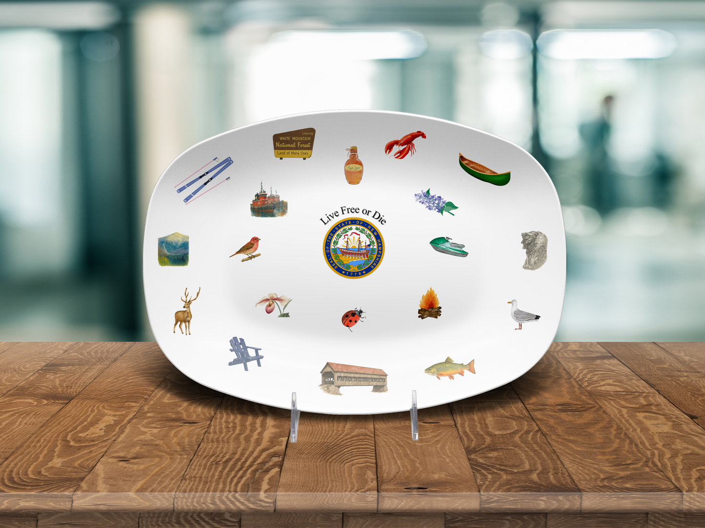 New Hampshire NH Icon Keepsake 10 X 14 Platter