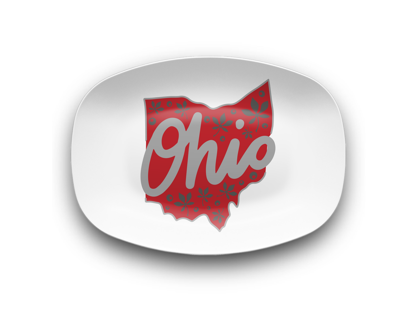 Script Ohio Buckeye Platter
