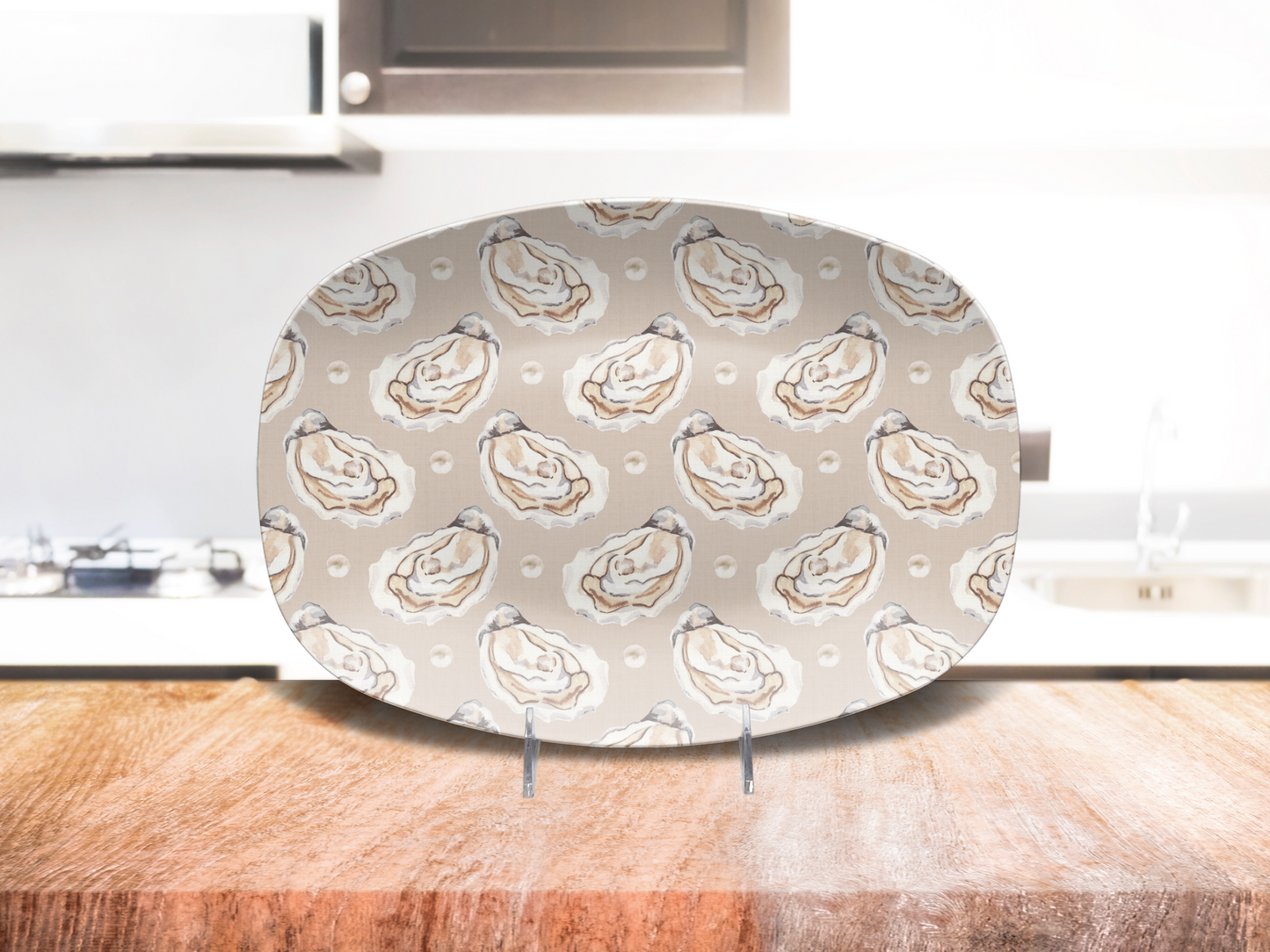 Oyster Pattern Platter - Tan