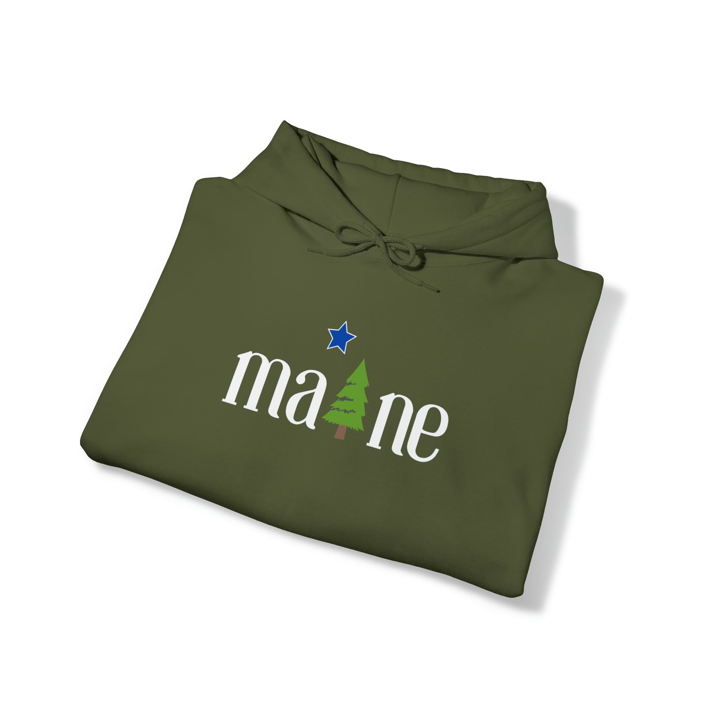 1901 Maine Flag with Pine Tree and North Star Unisex Heavy Blend™ Hooded Sweatshirt