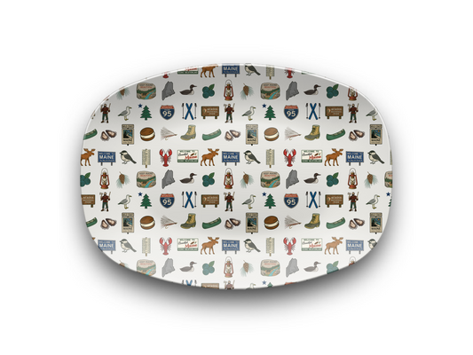 Maine Road Signs & Icons 10 X 14 Platter