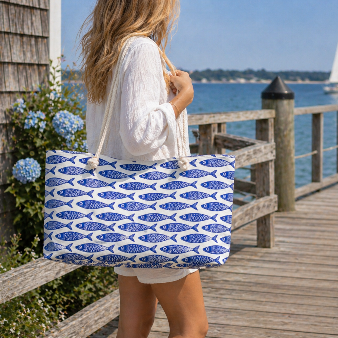 Blue Fish Coastal Weekend Bag