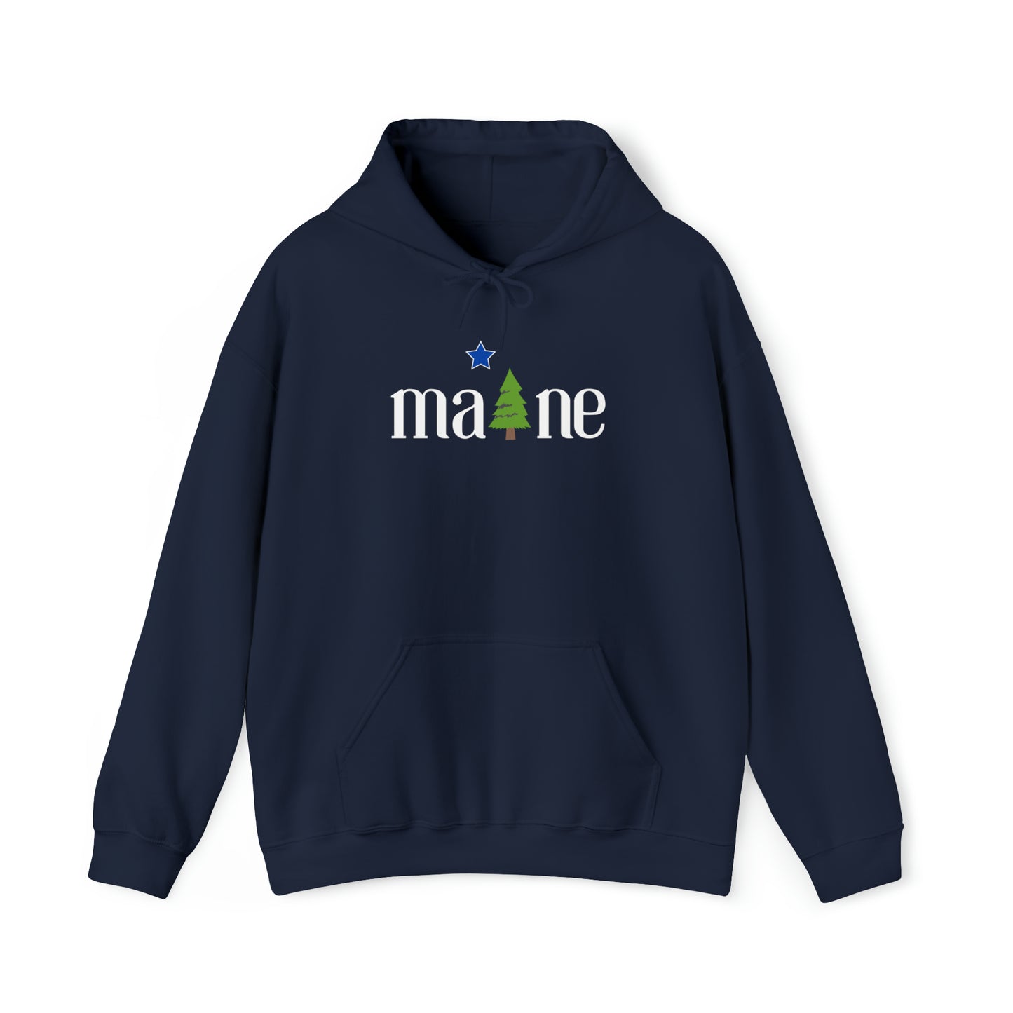 1901 Maine Flag with Pine Tree and North Star Unisex Heavy Blend™ Hooded Sweatshirt