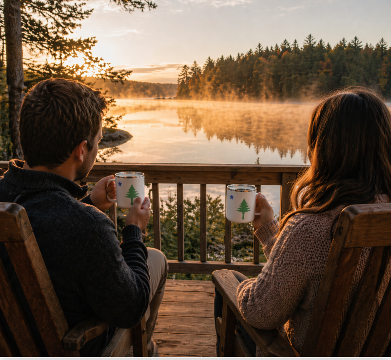 Maine 1901 Flag Insulated Coffee Mug (10 oz) | Pine Tree & North Star | Stainless Steel Travel Mug