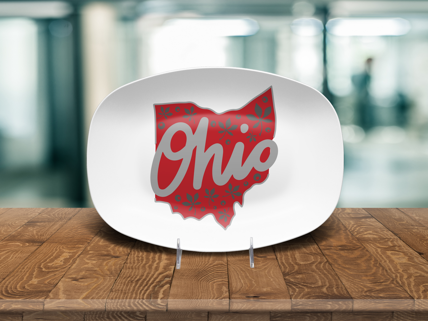 Script Ohio Buckeye Platter