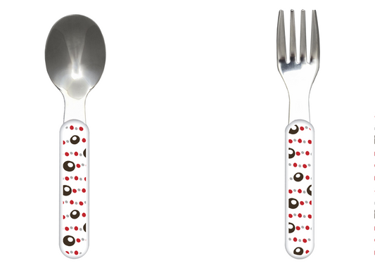 Buckeye Necklace Print Kids Fork & Spoon Set