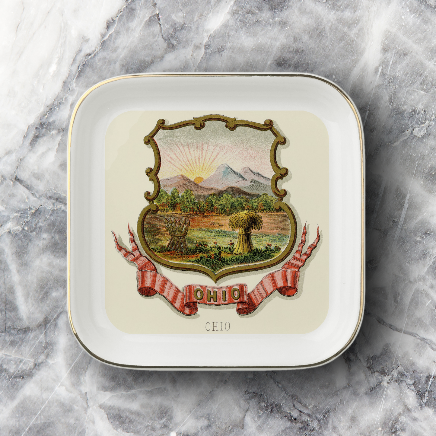 Ohio Coat of Arms Jewelry Dish