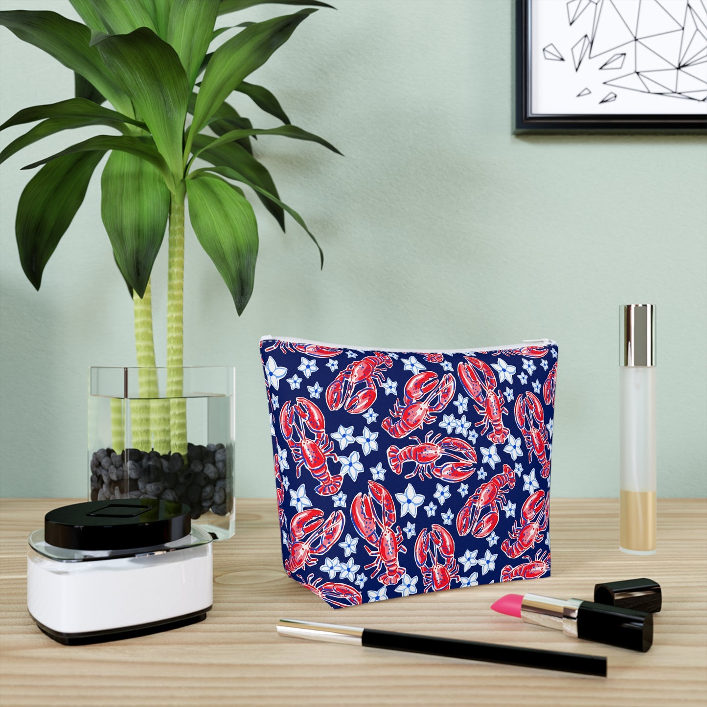 Maine Lobster Cotton Cosmetic Bag