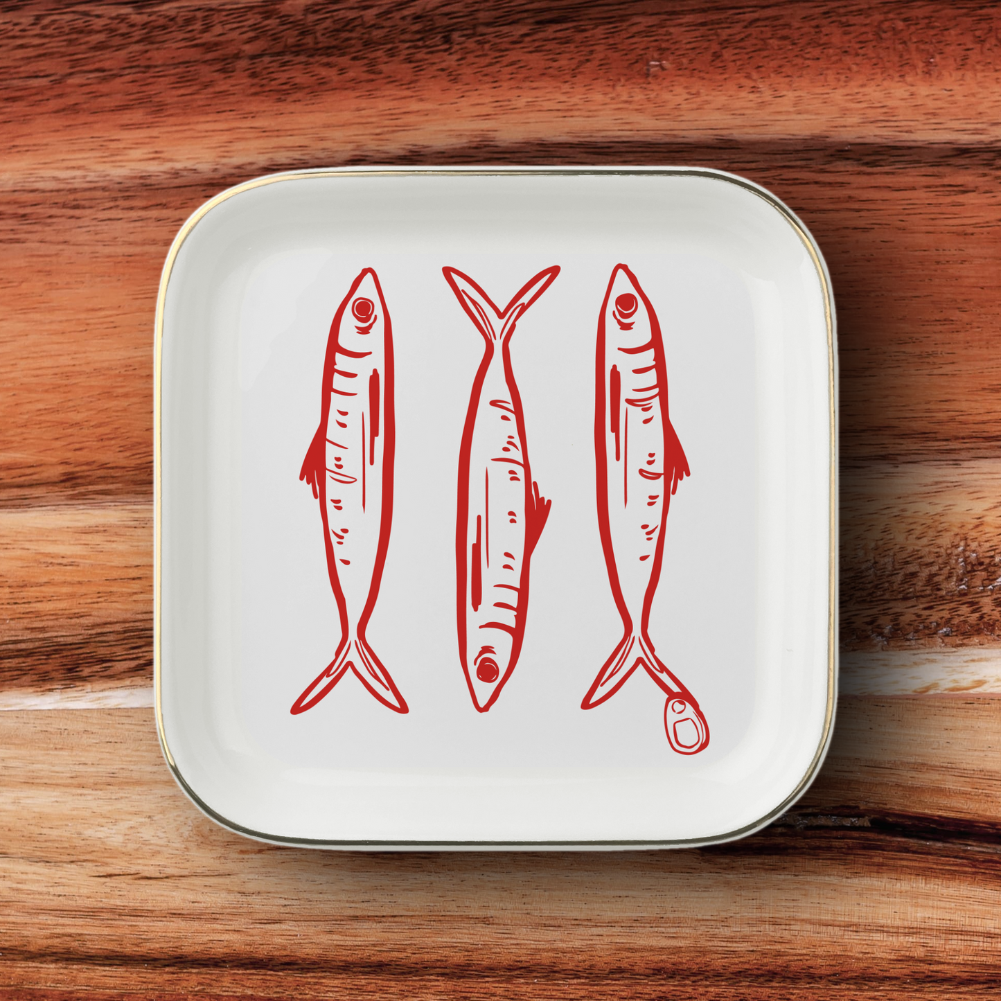 Sardines Jewelry Dish - Red, Blue or Black