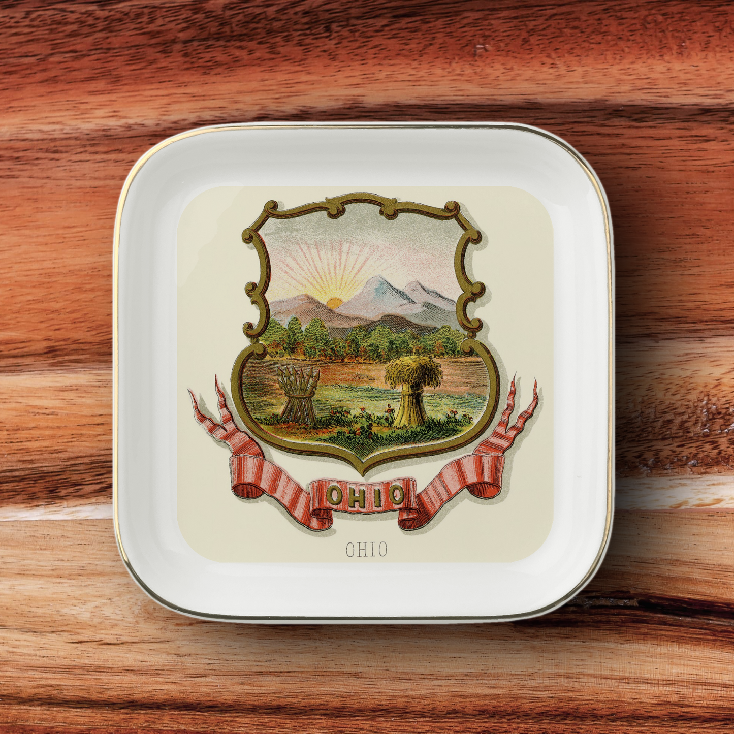 Ohio Coat of Arms Jewelry Dish