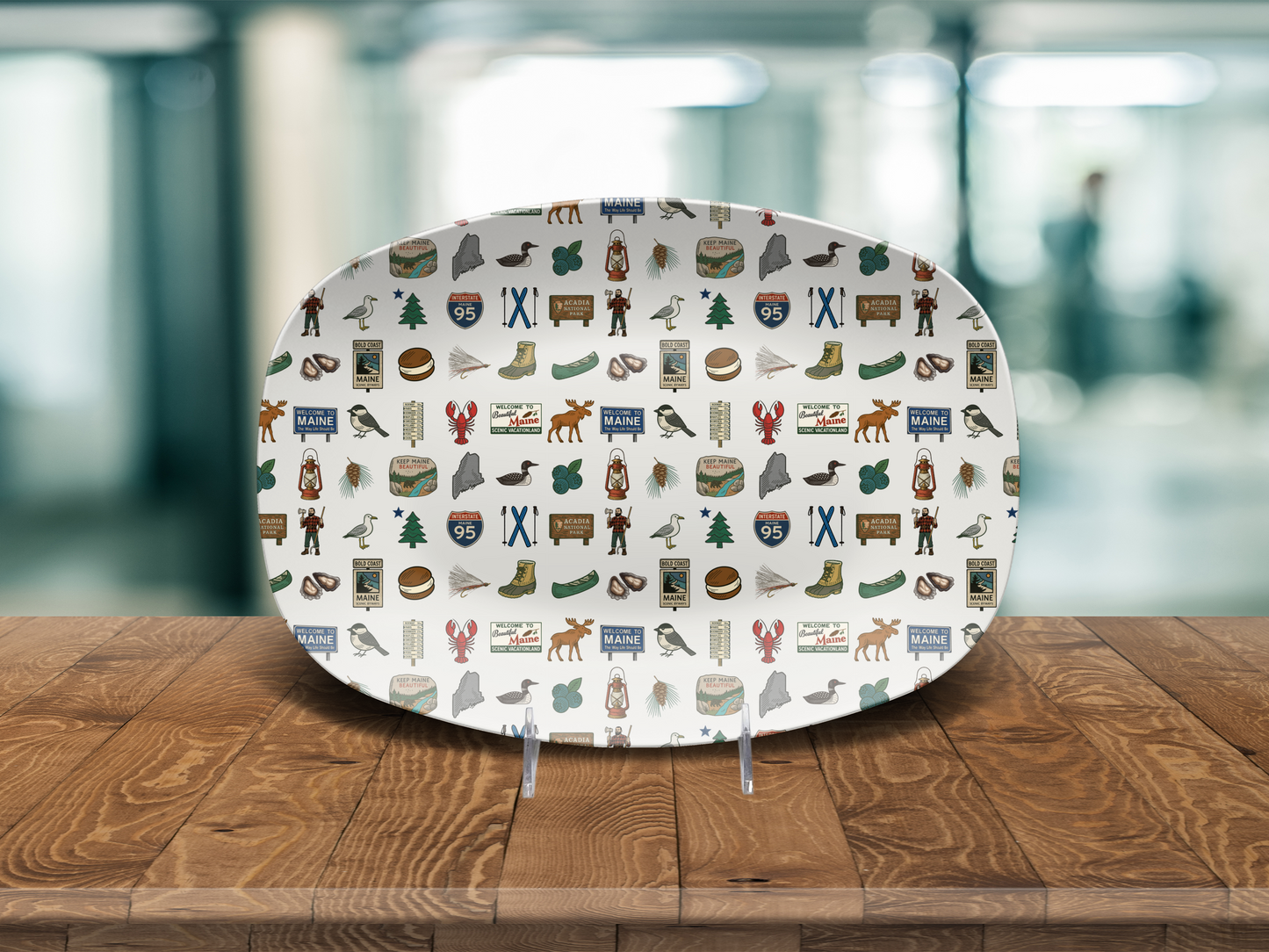 Maine Road Signs & Icons Platter