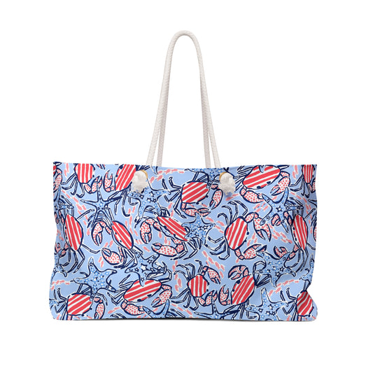 Coastal Crab Beach Tote Bag | Deep Blue