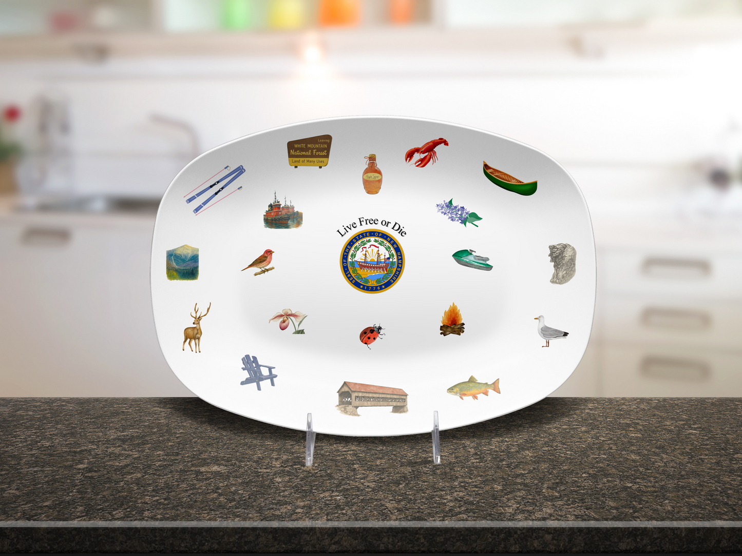 New Hampshire NH Icon Keepsake 10 X 14 Platter