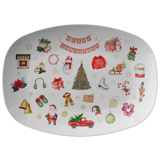 All Things Christmas Polymer Oven Safe 10 X 14" Platter
