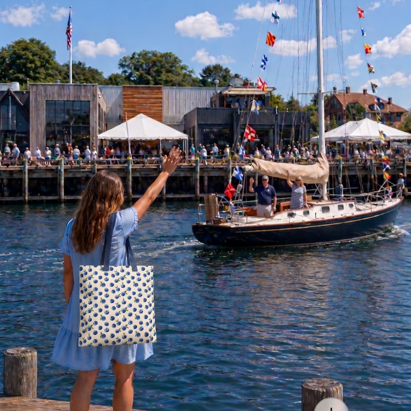 Maine Blueberry Tote Bag 3 Sizes, 2 Handle Options