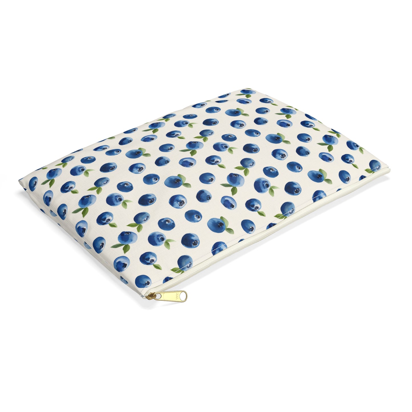 Maine Blueberry Flat Zipper Pouch | Coastal Cosmetic Bag, Travel Organizer