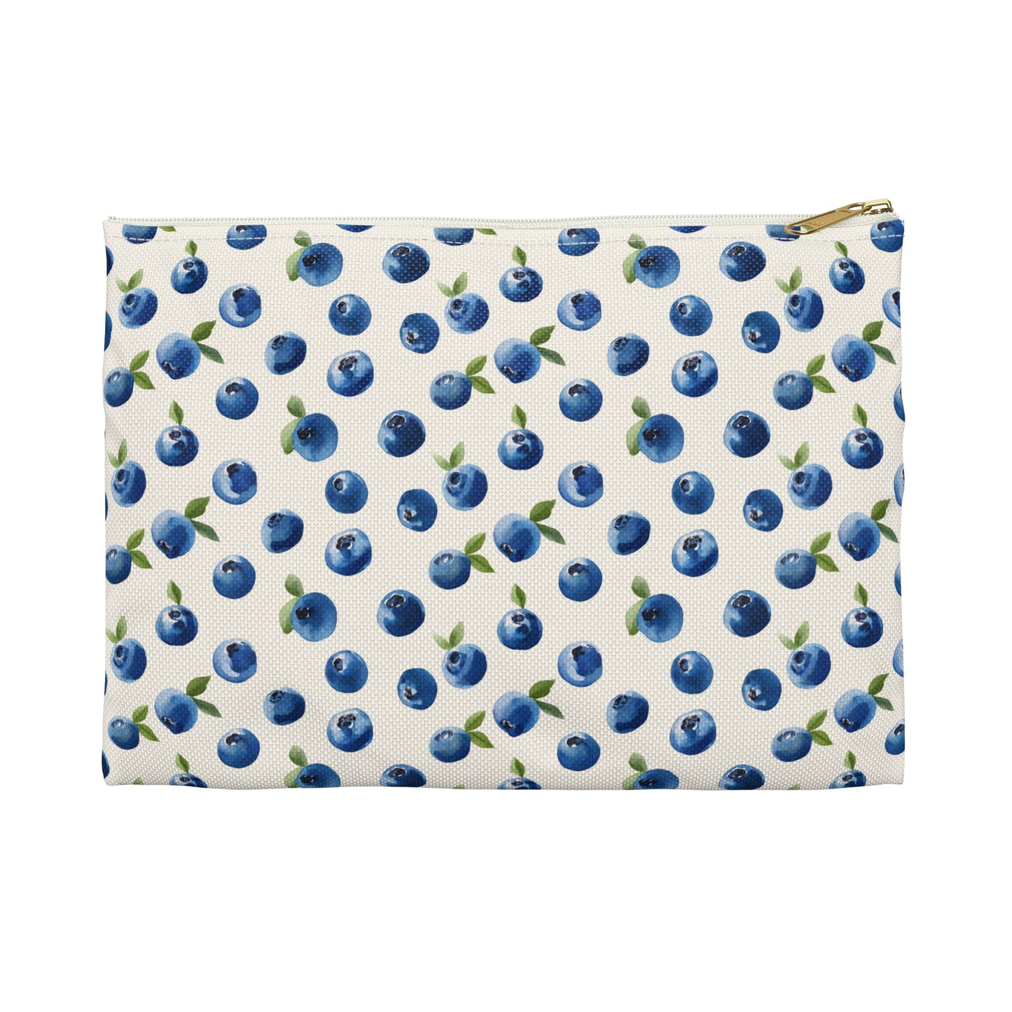 Maine Blueberry Flat Zipper Pouch | Coastal Cosmetic Bag, Travel Organizer