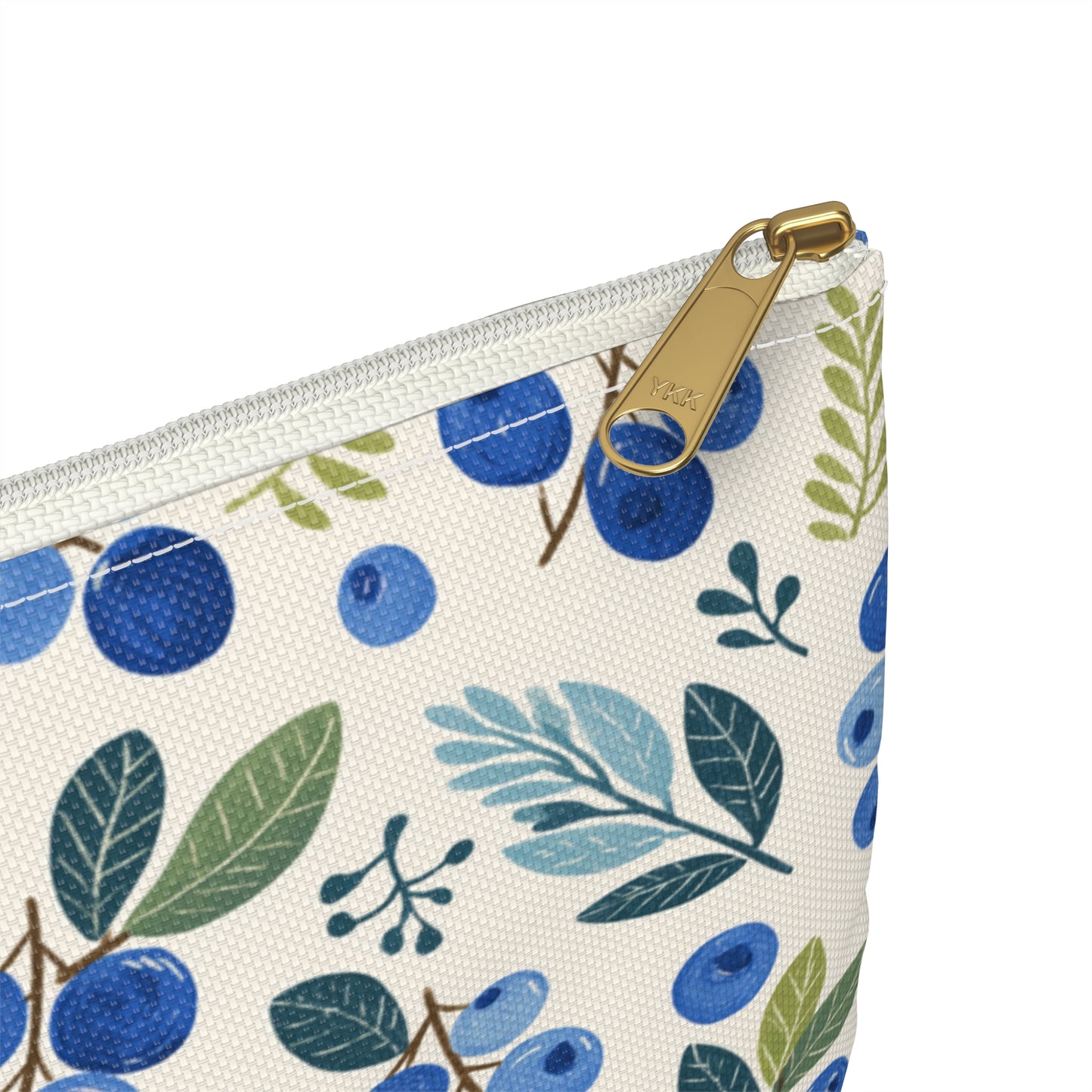 Blueberry Print Flat Pouch, Travel Cosmetic Bag, Pencil Case - 2 colors, 2 sizes