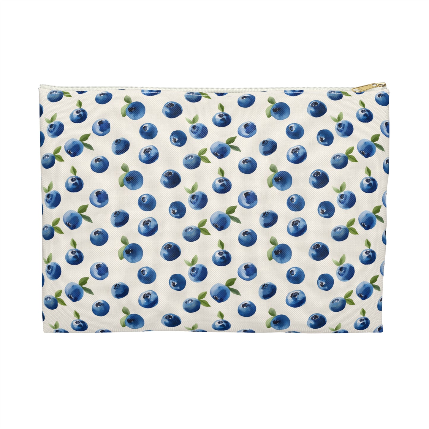 Maine Blueberry Flat Zipper Pouch | Coastal Cosmetic Bag, Travel Organizer