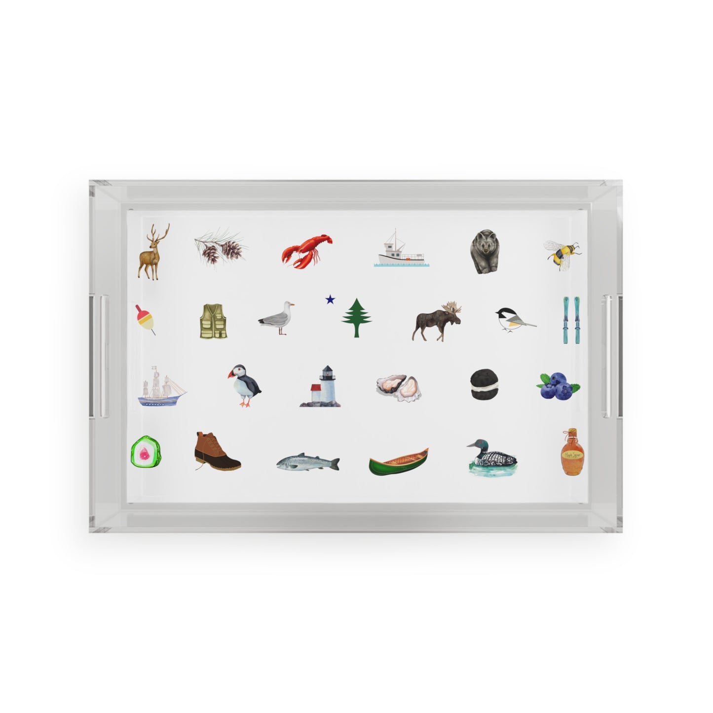 Maine Icons Acrylic Serving Tray | 11" x 17"
