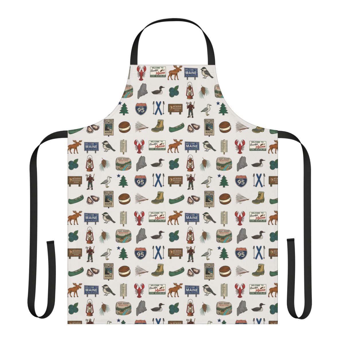 Maine Roadsigns & Icons Print Apron