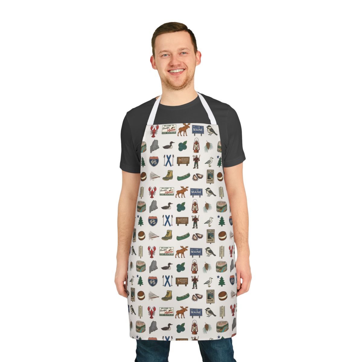 Maine Roadsigns & Icons Print Apron