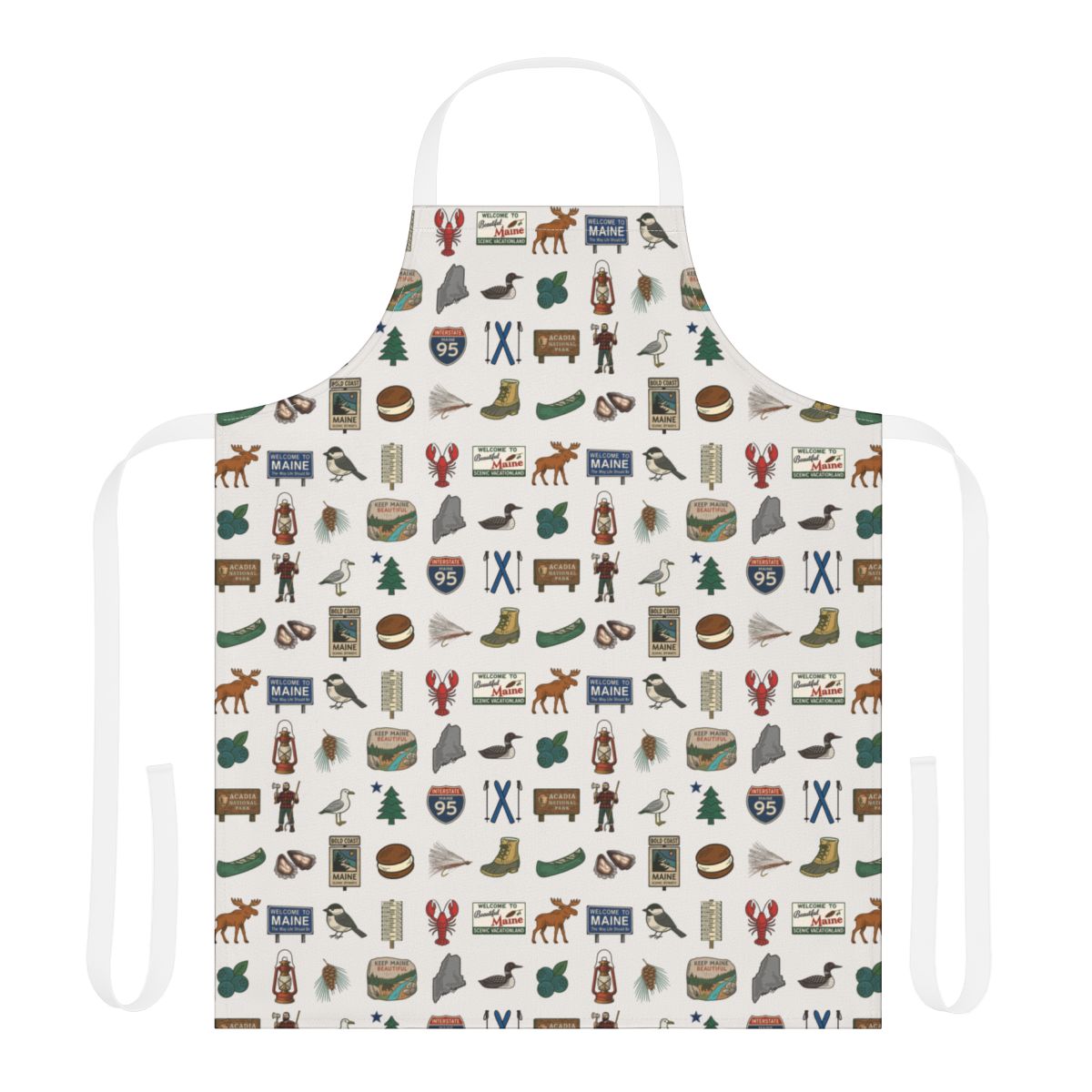Maine Roadsigns & Icons Print Apron